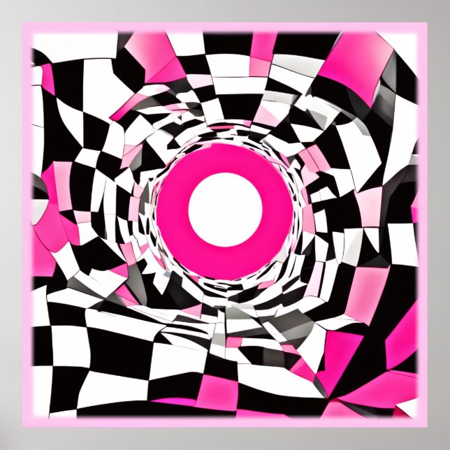 Pink Vortex: A Chequered Descent Poster (Front)