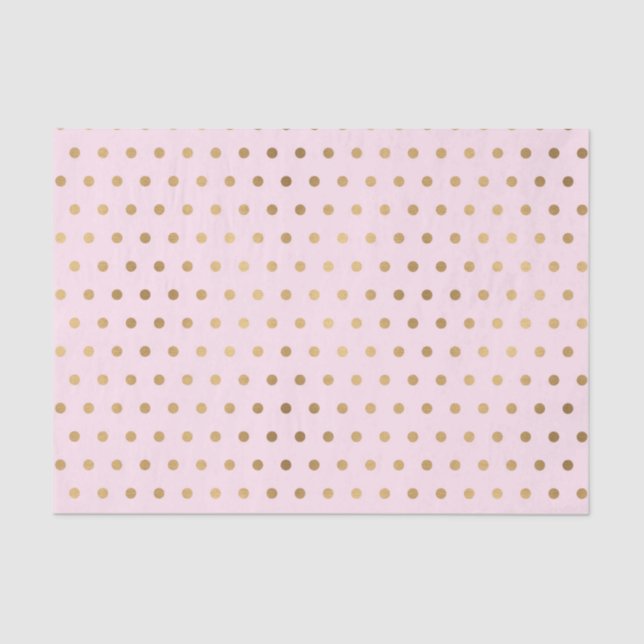 Pink w/ Gold Polka Dots (Design 46 Pink Series) Tissue Paper (Front)