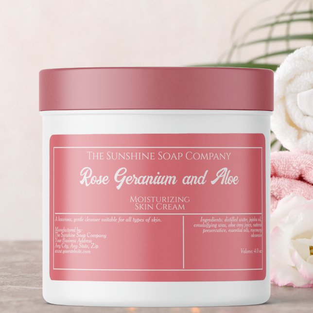 Pink w White Text soap or cosmetics jar label (Creator Uploaded)