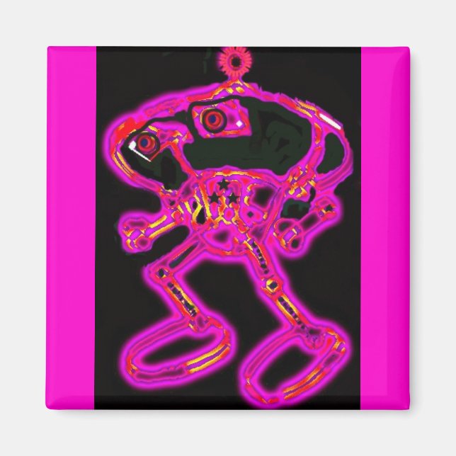 Pink Wacky Smacky RoBoT MagNEAT-O Magnet (Front)