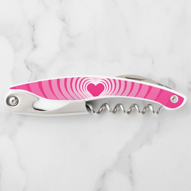 Pink Waiter's Corkscrew with Hearts (Front)