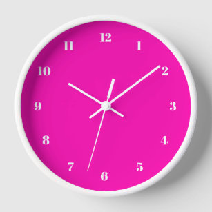 Pink Wall Clock Custom Colours and Numbers Font