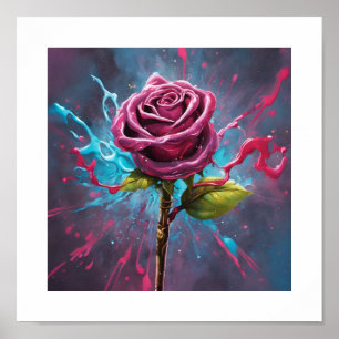 Pink Wand Rose Poster