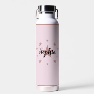 Pink Water Bottle – Starry Design & Custom Name