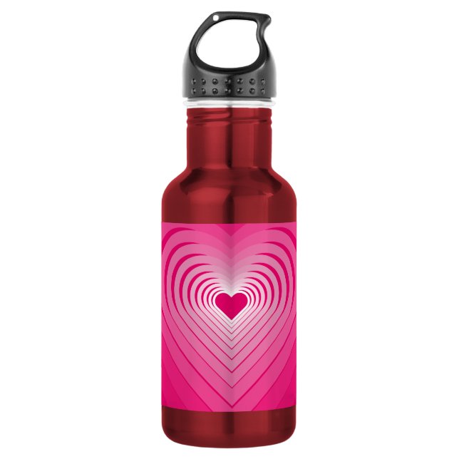 Pink Water Bottle with Hearts (Front)