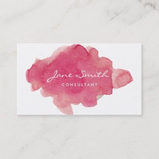 Pink Water Colour Splat Business Card