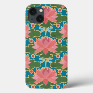 Pink Water Lilies, Dragonflies iPad Case-Mate Case