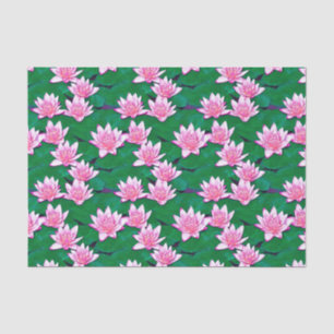Pink Water Lilies on a Pond Tissue Paper