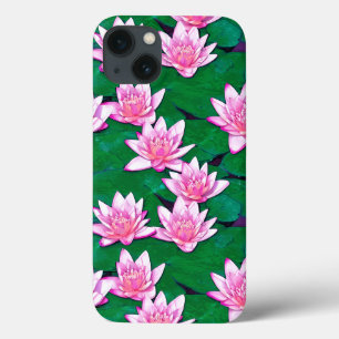 Pink Water Lilies on a  Pool iPhone 13 Case