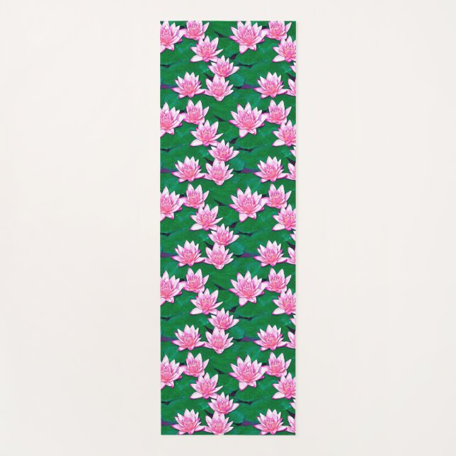 Pink Water Lilies on a  Pool Yoga Mat (Front)