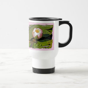 Pink Water-Lily Bud Travel Mug
