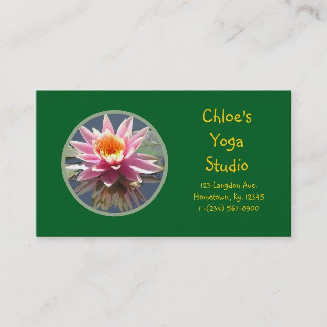 PINK WATER LILY  BUSINESS CARD (Front)