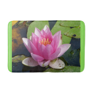Pink Water Lily Close up Bathmat