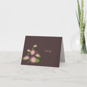 Pink Water Lily Elegant Simple Contemporary RSVP Invitation
