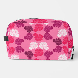 Pink Water lily Fabric Print Dopp Kit