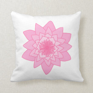Pink Water Lily Flower. Cushion