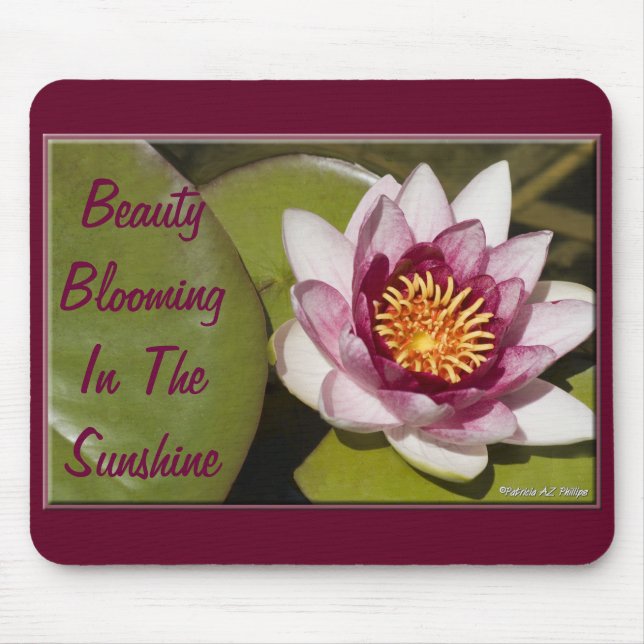 Pink Water Lily Mouse Mat (Front)