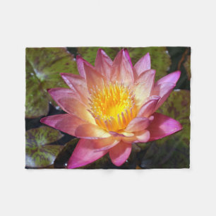 Pink Water Lily Photograph Fleece Blanket