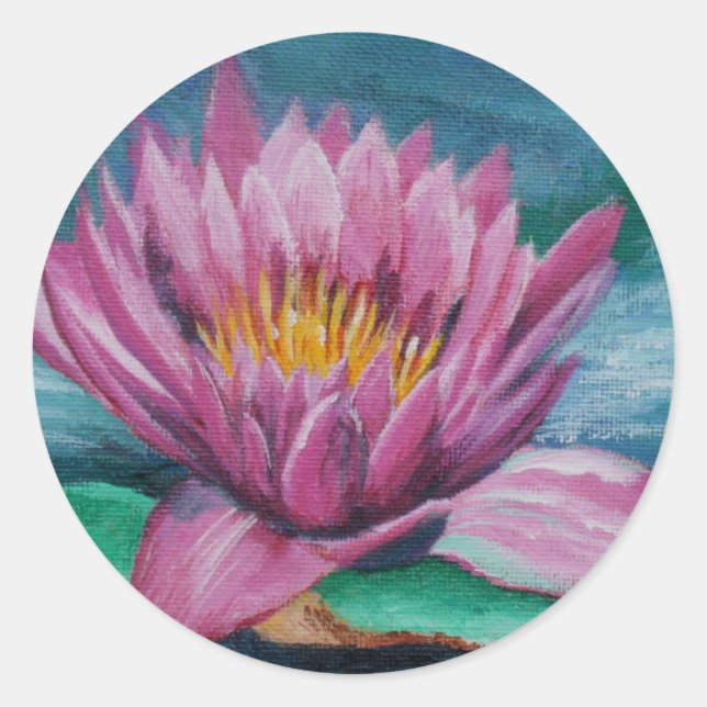 Pink Water Lily Sticker (Front)