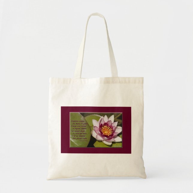 Pink Water Lily Tote Bag (Front)