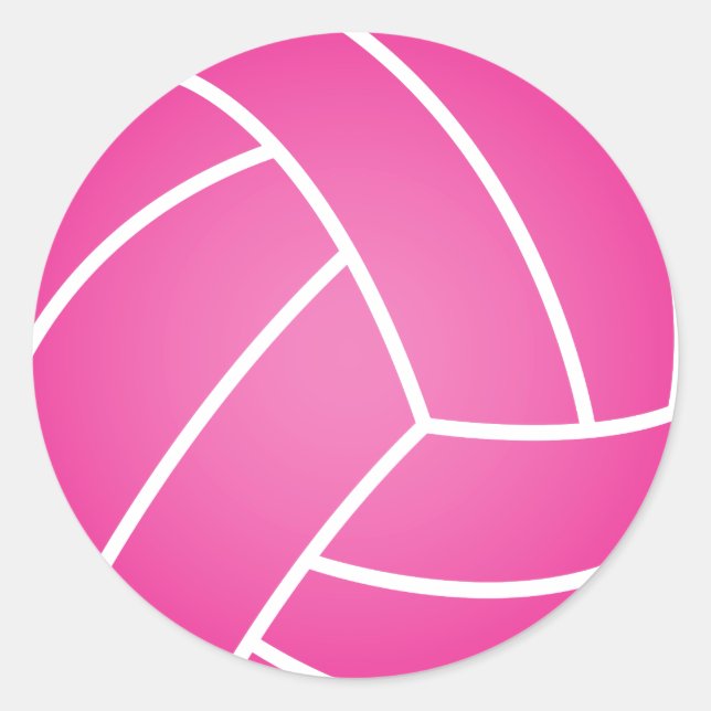 Pink Water Polo Ball Classic Round Sticker (Front)