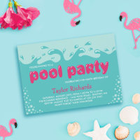 Pink Water Splashes - Kids Birthday Pool Party