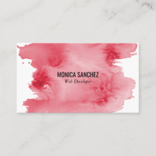 Pink watercolor abstract business card design