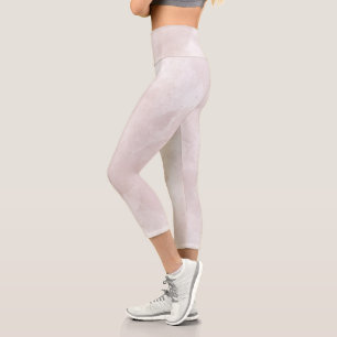 Pink Watercolor Abstract Capri Leggings