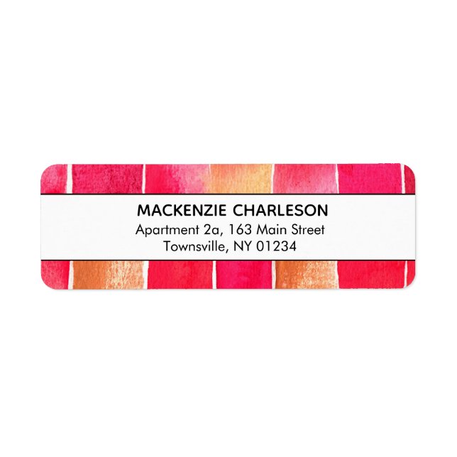 Pink Watercolor Abstract Geometric Address (Front)