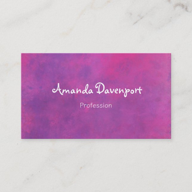 Pink Watercolor Abstract Texture Business Card (Front)