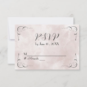Pink Watercolor Abstract Wedding RSVP