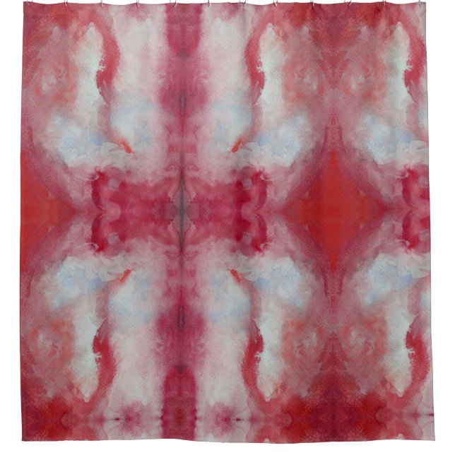 Pink Watercolor Art Shower Curtain (Front)