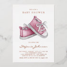 Pink Watercolor Baby Shoes It's a Girl Baby Shower