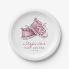 Pink Watercolor Baby Shoes It's a Girl Baby Shower