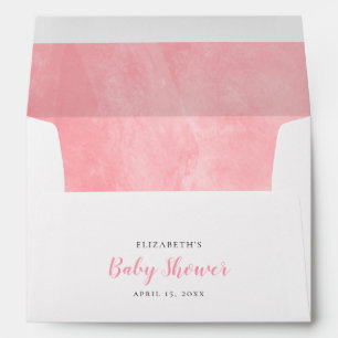 Pink Watercolor Baby Shower Envelopes