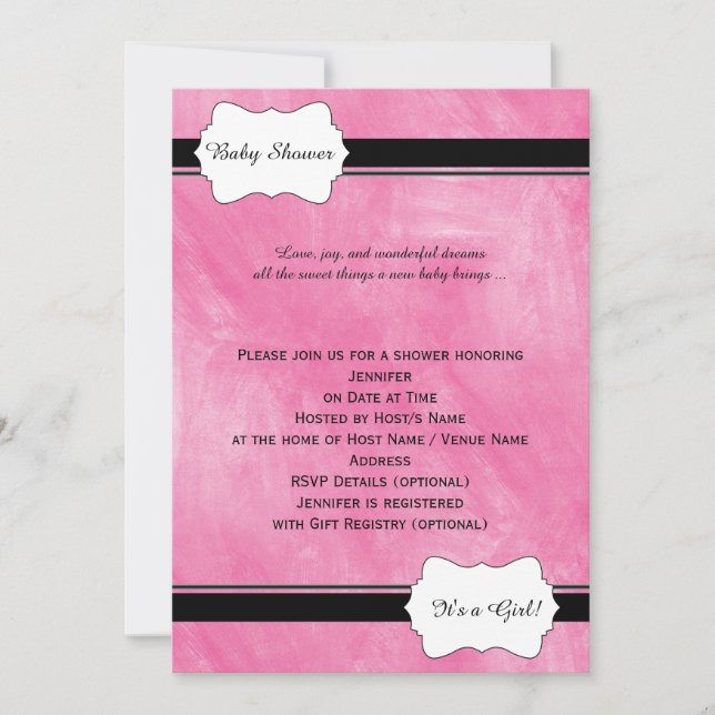 Pink Watercolor Baby Shower Invitation (Front)