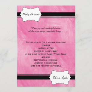 Pink Watercolor Baby Shower Invitation