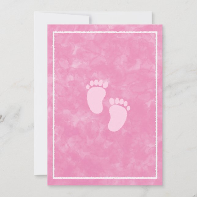 Pink Watercolor Baby Shower Rectangle Template  (Front)