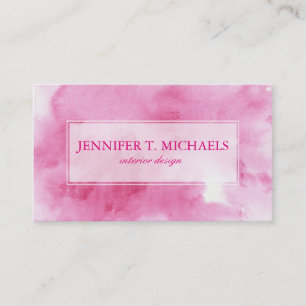 pink watercolor background for your business card