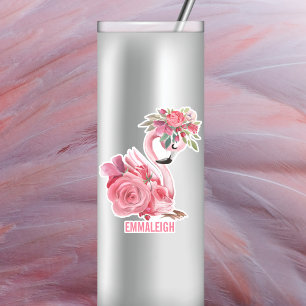 Pink Watercolor Ballerina Flamingo Customisable