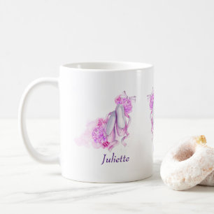 Pink Watercolor Ballet Shoes Personalised Coffee Mug