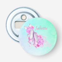 Pink Watercolor Ballet Shoes with Peonies and Bow