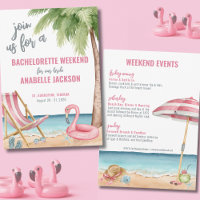 Pink Watercolor Beach Bachelorette Party