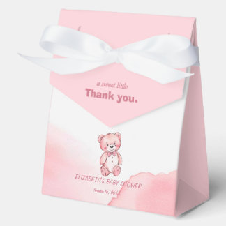 Pink watercolor bear Favour Box