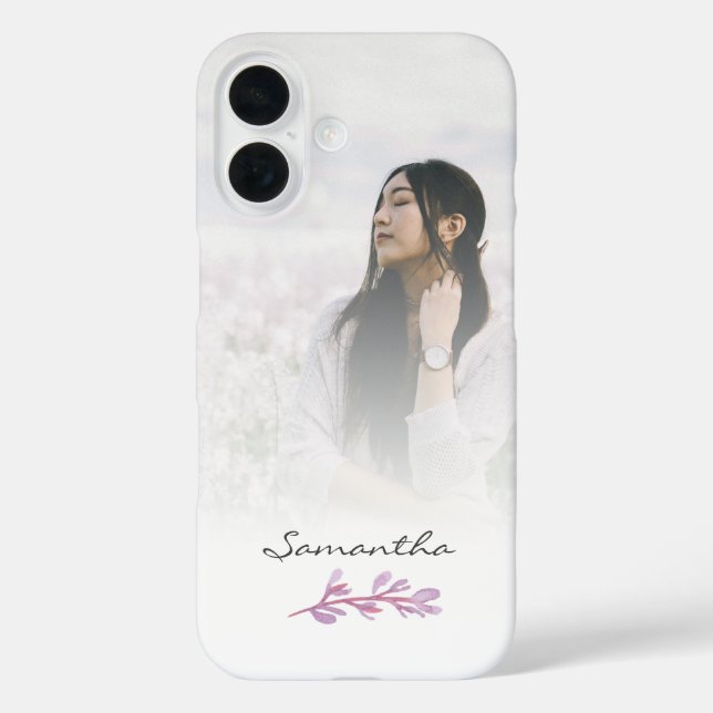 Pink Watercolor Botancial Photo Keepsake Case-Mate iPhone Case (Back)