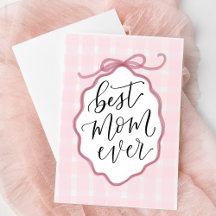Pink Watercolor Bow Mother's Day Card