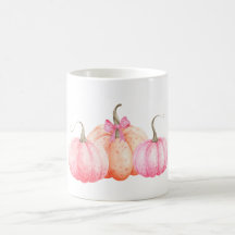 Pink Watercolor Bow Pumpkins For Fall
