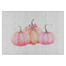 Pink Watercolor Bow Pumpkins For Fall