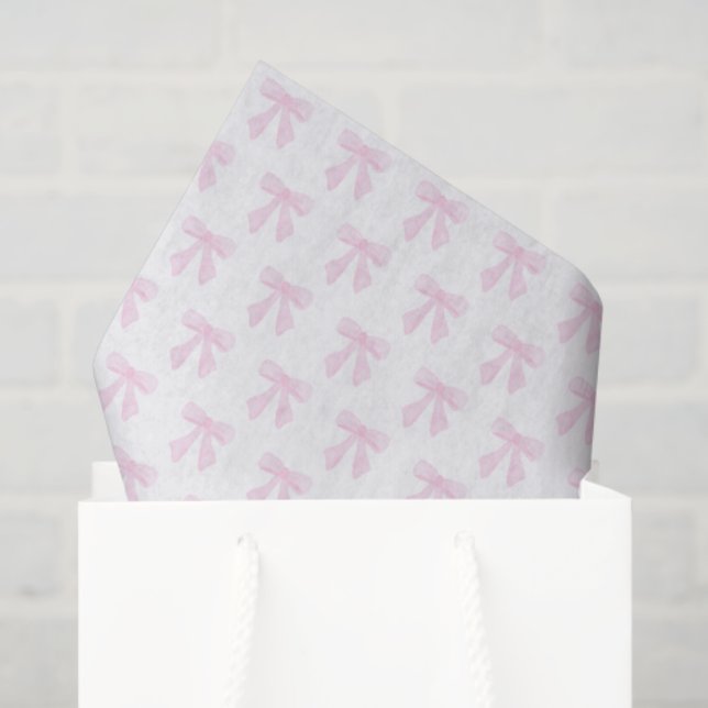 Pink watercolor Bow Tissue Paper (Gift Bag)