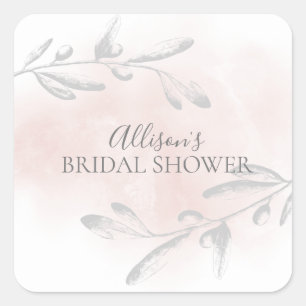 Pink Watercolor Bridal Shower Envelope Seal